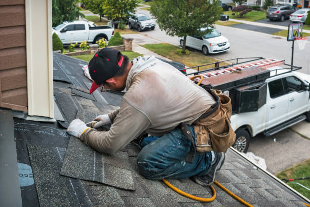 Professional Roofing technician working in Eola, IL